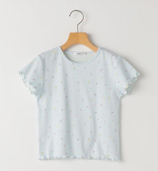 SHIPS KIDS「SHIPS KIDS:100～130cm /フラワー テキスタイル リブTシャツ」|Tシャツ・カットソー|