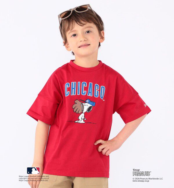 SHIPS KIDS「SHIPS KIDS:100～125cm / PEANUTS&times;MLB プリント Tシャツ」|Tシャツ・カットソー|