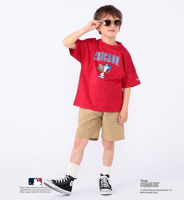 SHIPS KIDS「SHIPS KIDS:100～125cm / PEANUTS&times;MLB プリント Tシャツ」|Tシャツ・カットソー|