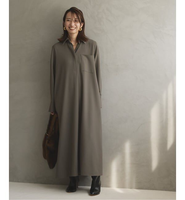 VERMEIL par iena「《追加》スキッパーシャツワンピース」|ワンピース|