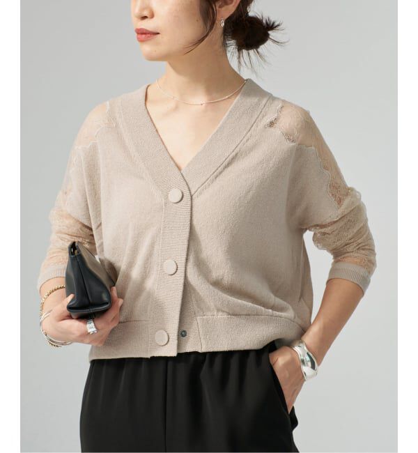 VERMEIL par iena「Cotton Boucle レースカーディガン」|カーディガン|