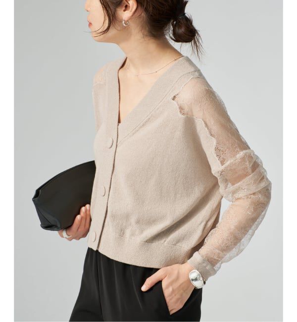 VERMEIL par iena「Cotton Boucle レースカーディガン」|カーディガン|