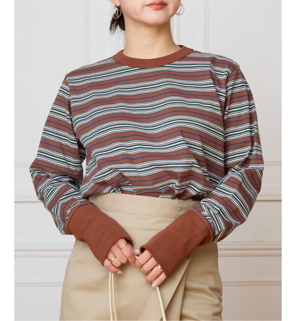 IENA LA BOUCLE「fifi collection/フィフィコレクション Bordre Ls tee  26-21」|Tシャツ・カットソー|ブラウン