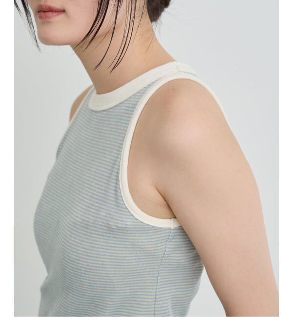 IENA LA BOUCLE「《予約》IENA LA BOUCLE ベロアボーダータンクトップ」|タンクトップ|