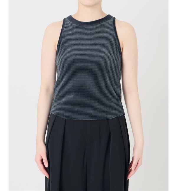 IENA LA BOUCLE「《予約》IENA LA BOUCLE ベロアボーダータンクトップ」|タンクトップ|