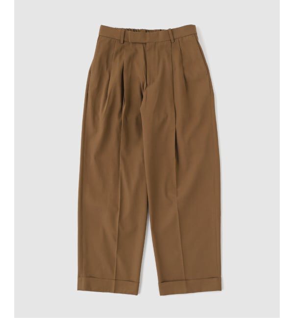 EDIFICE「MARKAWARE（マーカウェア）DOUBLE PLEATED SEMI EASY TROUSER」|スラックス|ブラウン