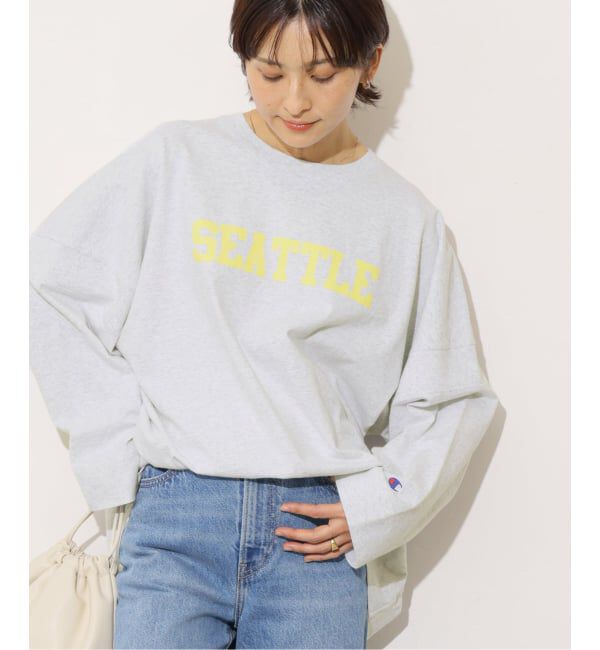 JOURNAL STANDARD relume「別注【Champion/チャンピオン】16s/1 Jersey L/S Bleach Wash：カットソー」|Tシャツ・カットソー|グレーB