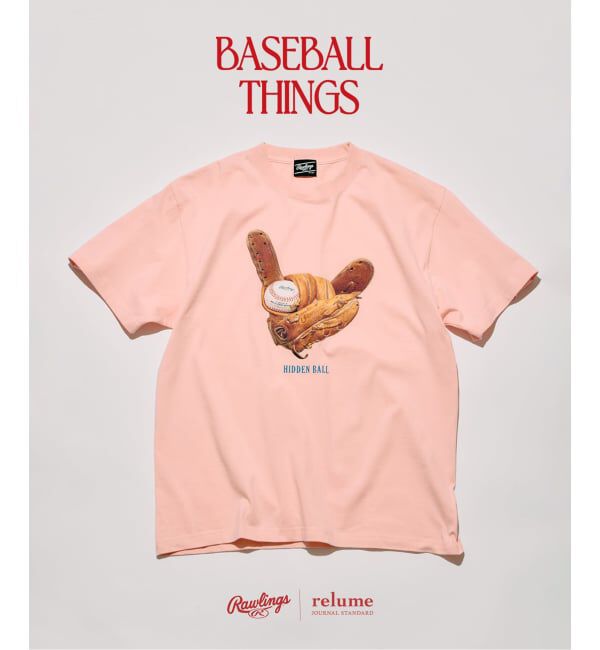 JOURNAL STANDARD relume「Rawlings / ローリングス 別注&rdquo; XPG3&rdquo; グローブアート プリントTシャツ」|Tシャツ・カットソー|ピンク