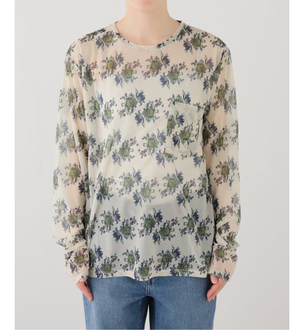 journal standard L'essage「【FUMIE TANAKA/フミエタナカ】sheer print longT シアープリント ロングT」|Tシャツ・カットソー|ホワイト