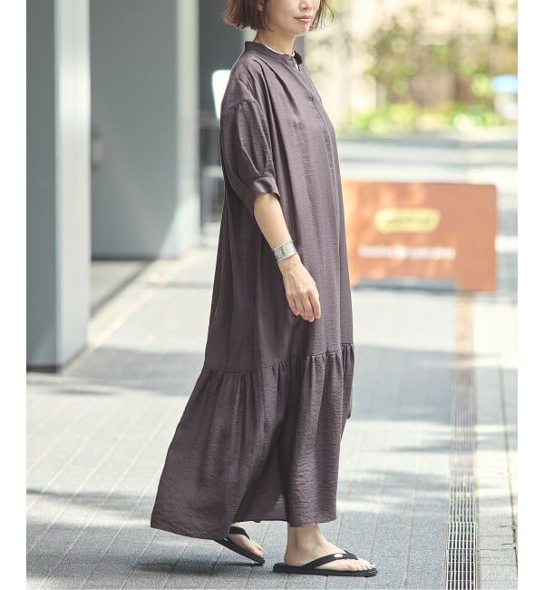 journal standard L'essage「《予約/手洗い可》シアーシルクミックスタックワンピース」|ワンピース|