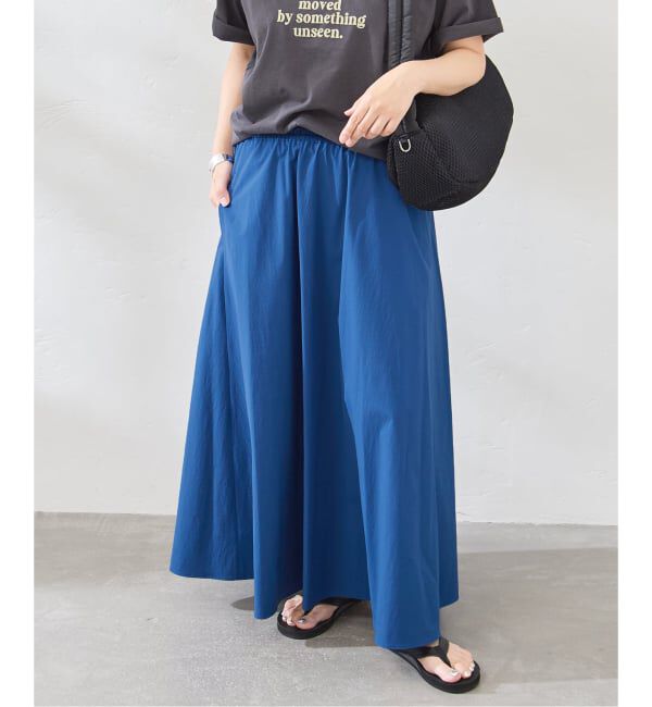 JOURNAL STANDARD「《追加2》【撥水/接触冷感/洗える/UVカット】リネンNYストレッチギャザースカート」|スカート|ブルー A