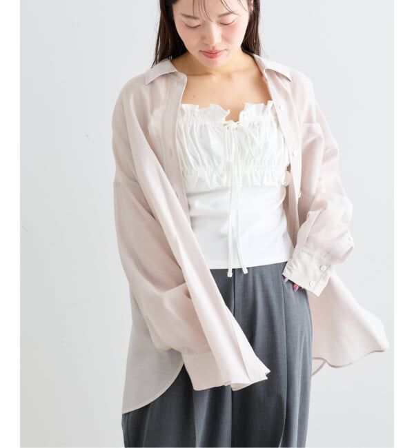 U by SPICK&SPAN「リネンコンエアリーローンオーバーシャツ」|シャツ・ブラウス|