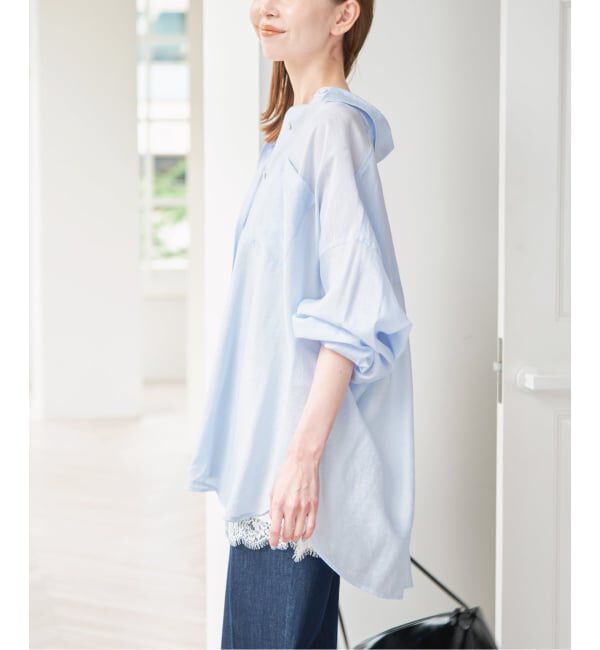 U by SPICK&SPAN「リネンコンエアリーローンオーバーシャツ」|シャツ・ブラウス|