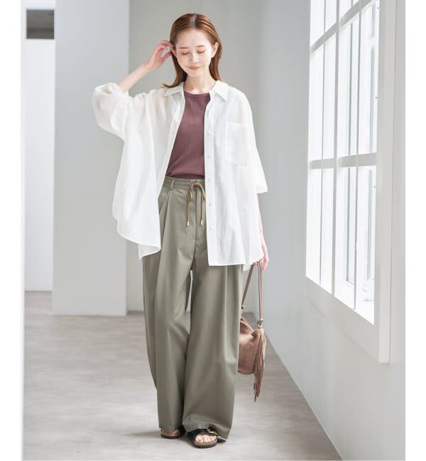 U by SPICK&SPAN「リネンコンエアリーローンオーバーシャツ」|シャツ・ブラウス|