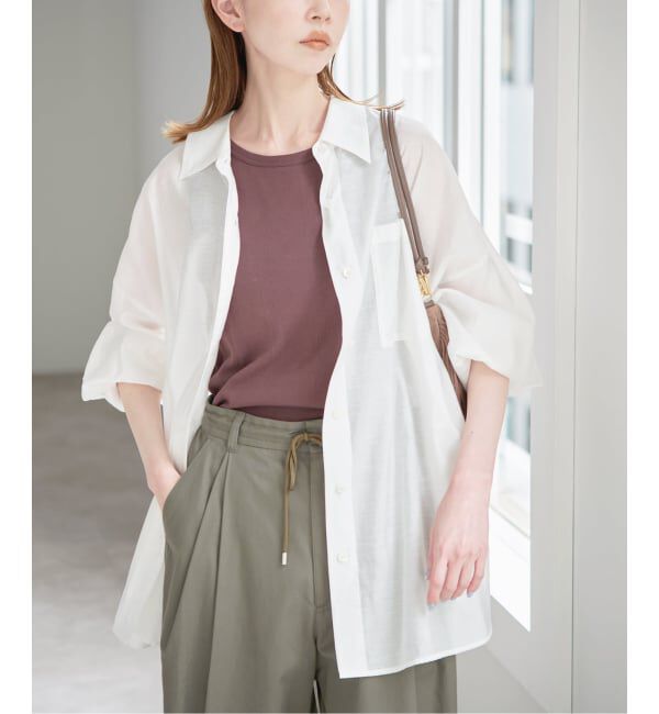 U by SPICK&SPAN「リネンコンエアリーローンオーバーシャツ」|シャツ・ブラウス|