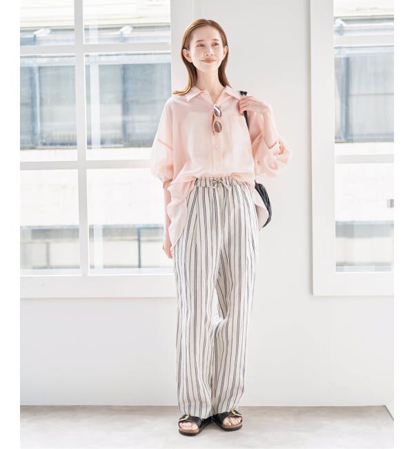 U by SPICK&SPAN「リネンコンエアリーローンオーバーシャツ」|シャツ・ブラウス|