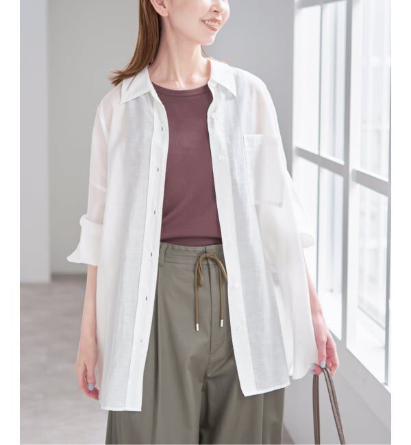 U by SPICK&SPAN「リネンコンエアリーローンオーバーシャツ」|シャツ・ブラウス|