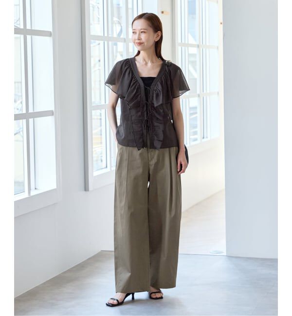 U by SPICK&SPAN「ルーズタックチノパンツ」|チノ|