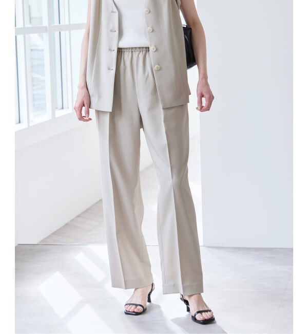 U by SPICK&SPAN「リネンライクウォッシャブルパンツ」|スラックス|グレーB