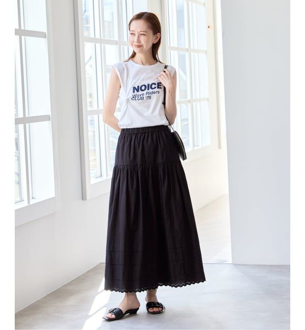 U by SPICK&SPAN「コットンポプリンタックフレアスカート」|スカート|