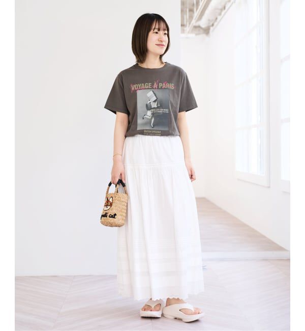 U by SPICK&SPAN「コットンポプリンタックフレアスカート」|スカート|