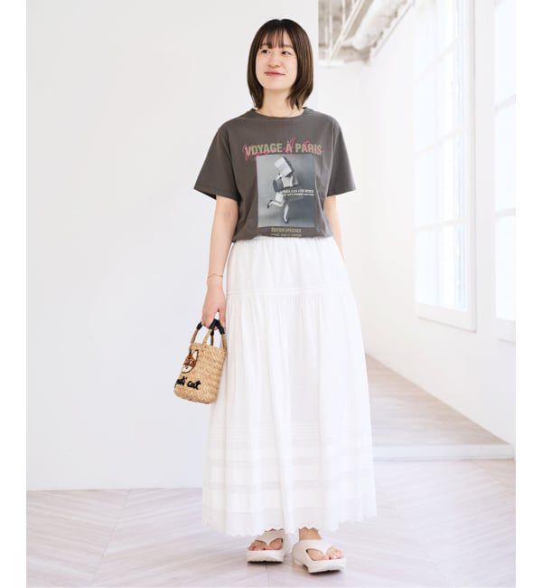 U by SPICK&SPAN「コットンポプリンタックフレアスカート」|スカート|