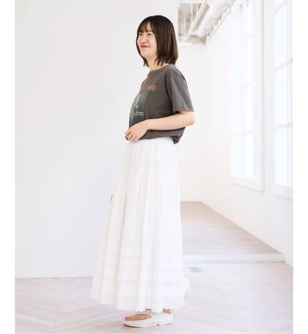 U by SPICK&SPAN「コットンポプリンタックフレアスカート」|スカート|