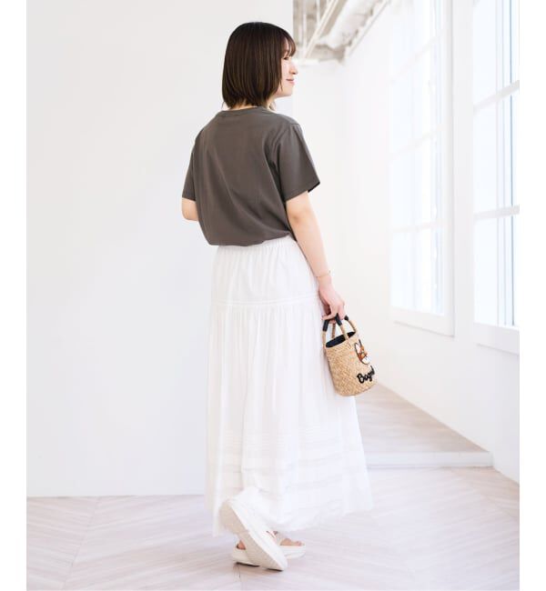U by SPICK&SPAN「コットンポプリンタックフレアスカート」|スカート|