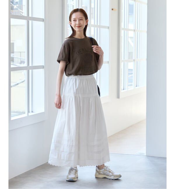 U by SPICK&SPAN「コットンポプリンタックフレアスカート」|スカート|