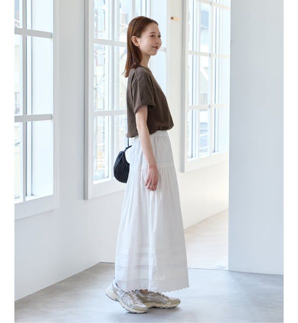 U by SPICK&SPAN「コットンポプリンタックフレアスカート」|スカート|