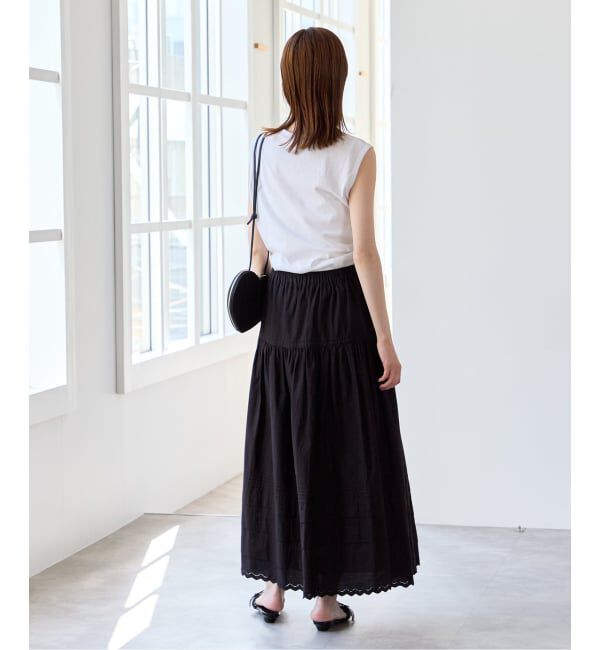 U by SPICK&SPAN「コットンポプリンタックフレアスカート」|スカート|