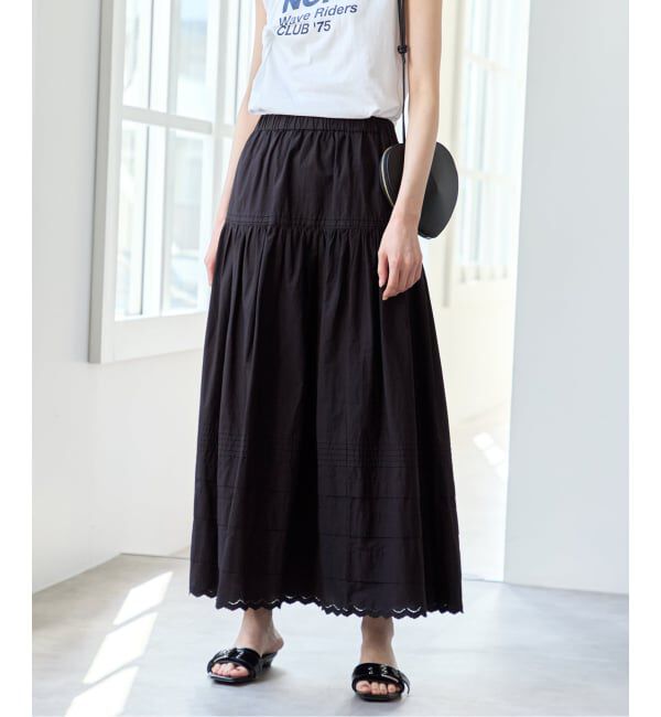 U by SPICK&SPAN「コットンポプリンタックフレアスカート」|スカート|