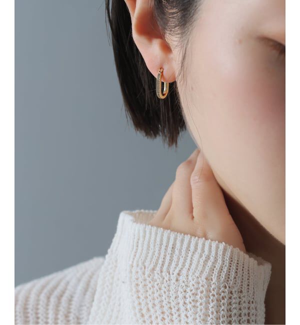 Spick and Span「《WEB限定》【SAMH by LILAS】ホワイトトパーズフープピアスK18GP（両耳）」|ピアス|