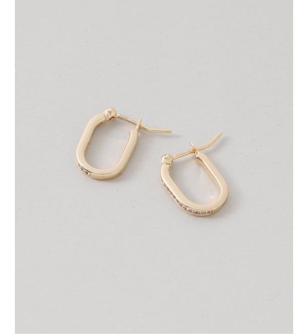 Spick and Span「《WEB限定》【SAMH by LILAS】ホワイトトパーズフープピアスK18GP（両耳）」|ピアス|