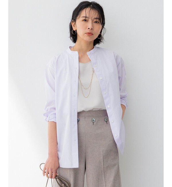 23区「【Oggi4月号掲載/洗える】CANCLINI バンドカラー シャツ」|シャツ・ブラウス|ﾗﾍﾞﾝﾀﾞ