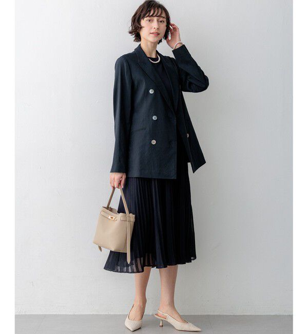 23区「【CanCam/Oggi/CLASSY掲載】リネンレーヨンストレッチ ダブルジャケット」|その他|