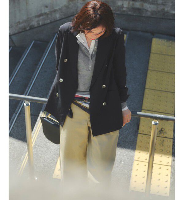23区「【CanCam/Oggi/CLASSY掲載】リネンレーヨンストレッチ ダブルジャケット」|その他|