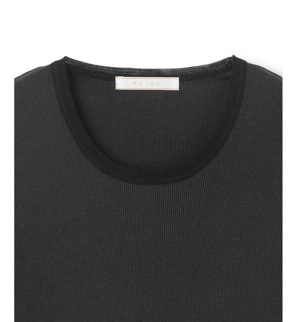 BEIGE,「【BEIGE,ecru/WEB限定・洗える】RIB TOPS /  コットンシルクロングスリーブトップス」|Tシャツ・カットソー|