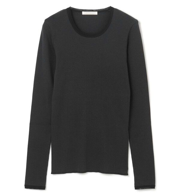 BEIGE,「【BEIGE,ecru/WEB限定・洗える】RIB TOPS /  コットンシルクロングスリーブトップス」|Tシャツ・カットソー|
