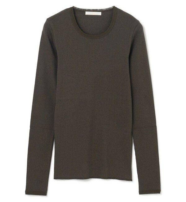 BEIGE,「【BEIGE,ecru/WEB限定・洗える】RIB TOPS /  コットンシルクロングスリーブトップス」|Tシャツ・カットソー|