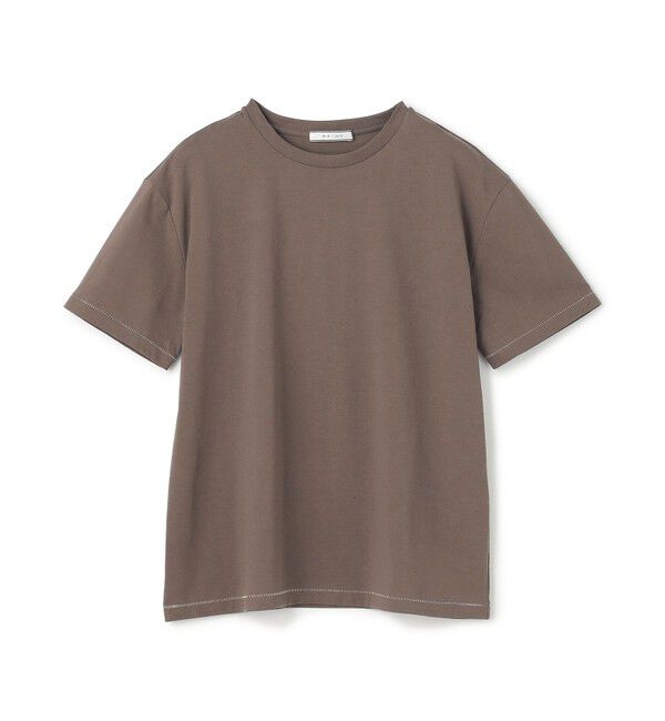 BEIGE,「【洗える】VERONICA / カラーステッチ半袖クルーネックＴシャツ」|Tシャツ・カットソー|