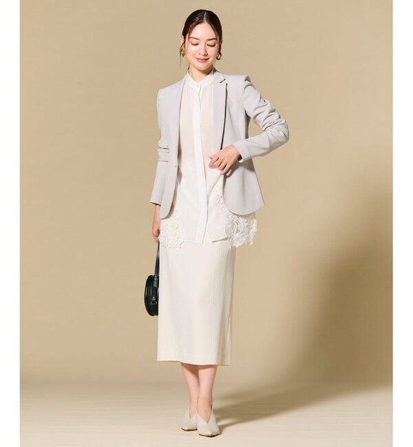 BEIGE,「【eclat掲載】GALENA / コットンレースバンドカラーシャツ」|シャツ・ブラウス|