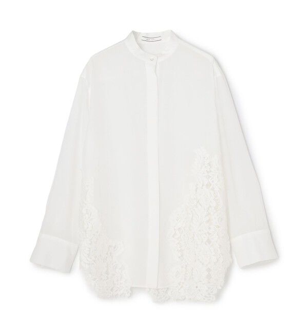 BEIGE,「【eclat掲載】GALENA / コットンレースバンドカラーシャツ」|シャツ・ブラウス|