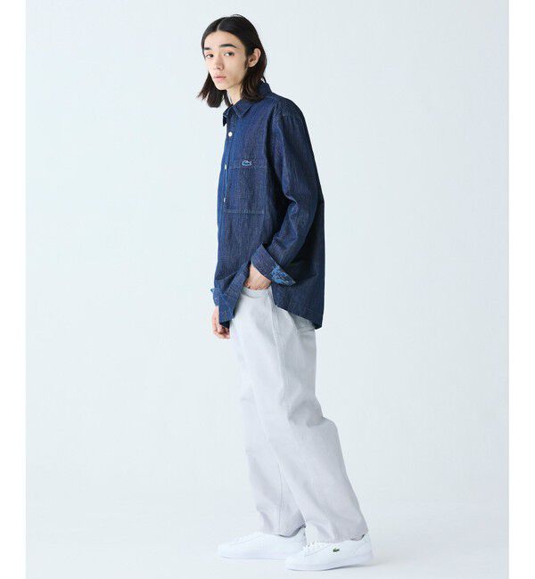 LACOSTE「コットンリネンデニムシャツジャケット」|シャツ・ブラウス|