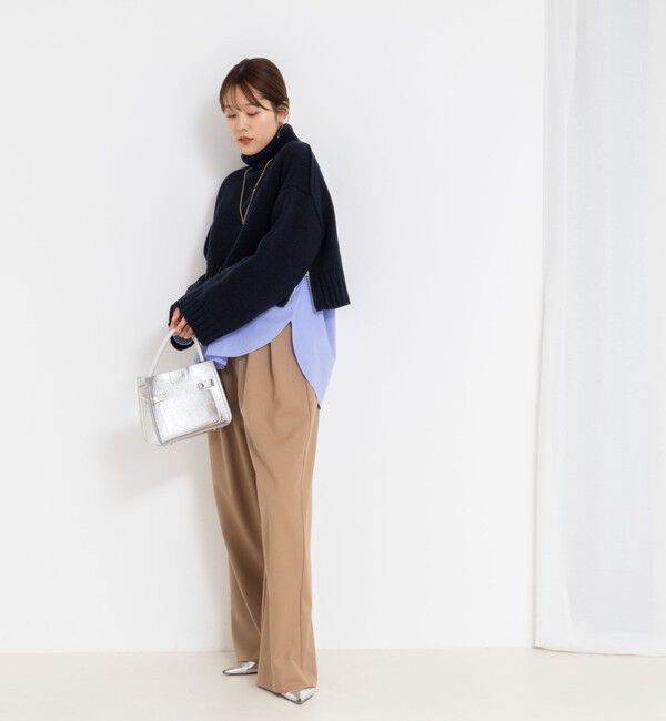 NOLLEY'S sophi「《セットアップ対応》ウォッシャブルウール混ツイルハイウエストワイドパンツ」|その他|