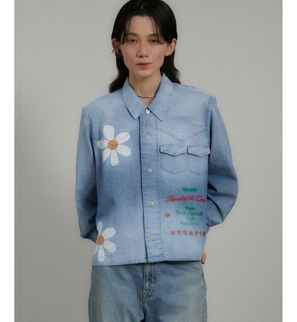 SALON adam et rope'「【KURO（クロ）】HANDLER EMBROIDERY WESTERN SHIRT / デニムシャツ」|シャツ・ブラウス|