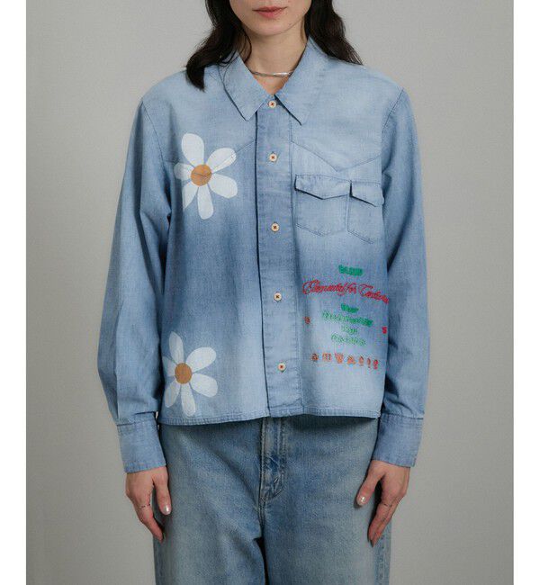 SALON adam et rope'「【KURO（クロ）】HANDLER EMBROIDERY WESTERN SHIRT / デニムシャツ」|シャツ・ブラウス|