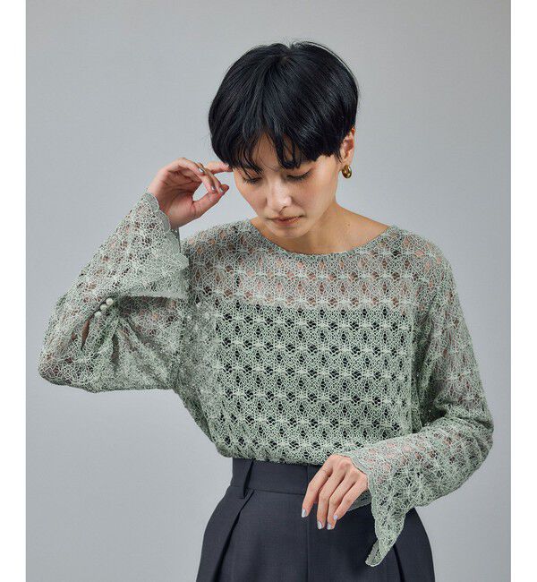 SALON adam et rope'「ラッセルレースレイヤードブラウス / セットアップ対応」|シャツ・ブラウス|
