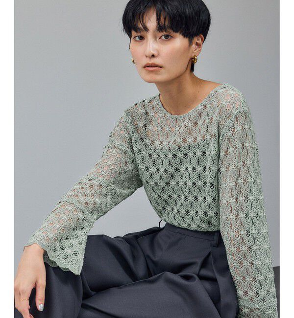SALON adam et rope'「ラッセルレースレイヤードブラウス / セットアップ対応」|シャツ・ブラウス|