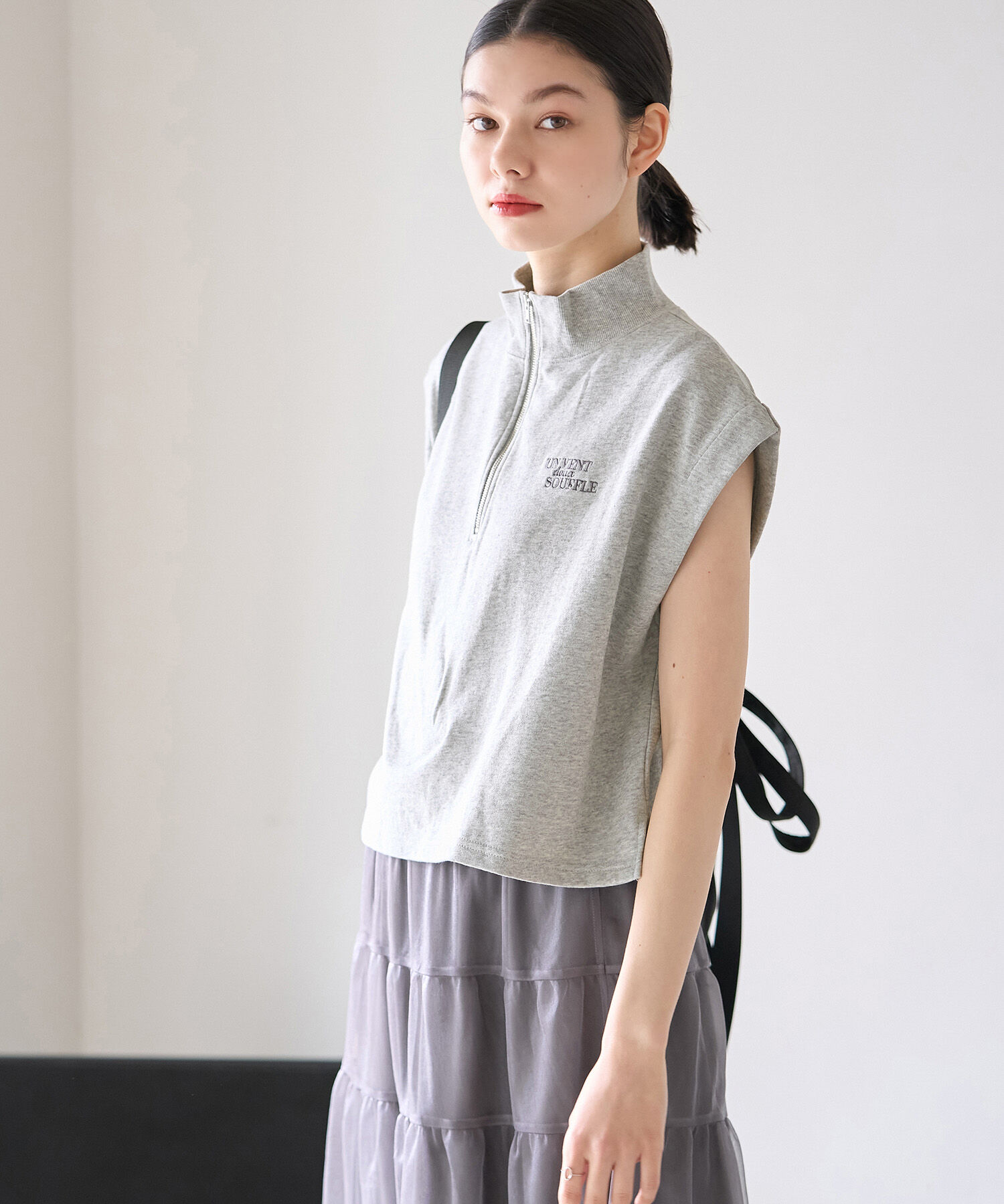 ROPE' PICNIC R「セットアップ対応/ロゴ刺繍ハーフジッププルオーバー」|Tシャツ・カットソー|